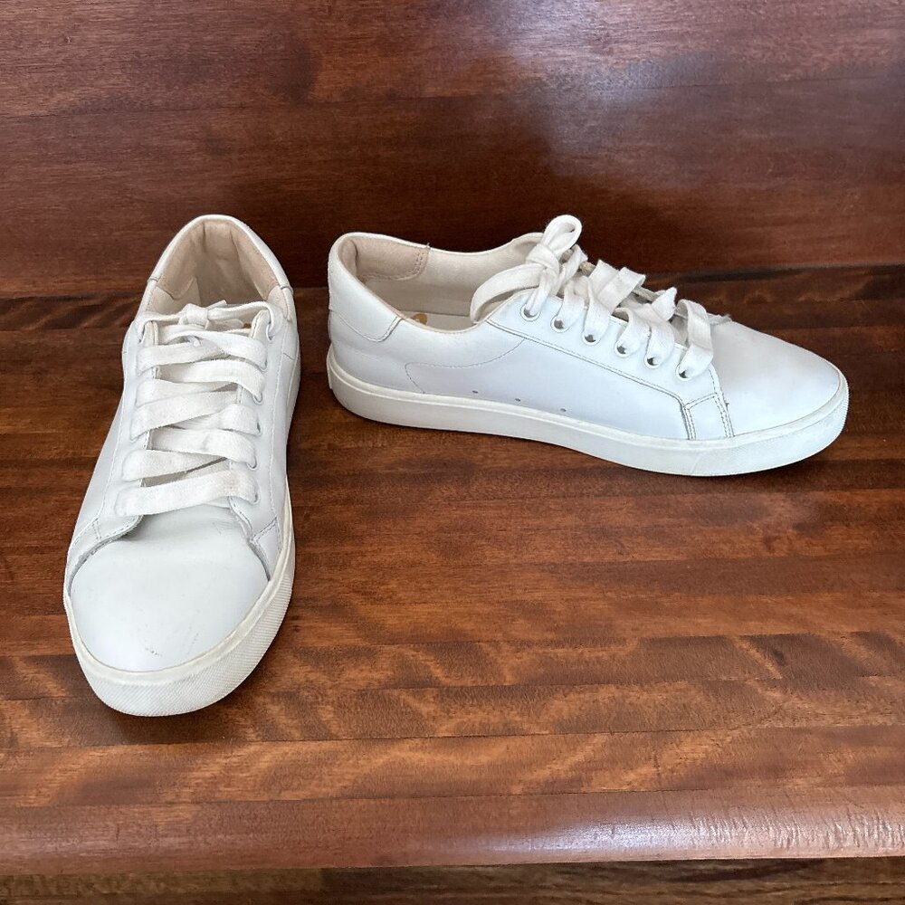 Sam Edelman Ethyl Lace-Up Sneakers White Leather Quiet Luxury Athleisure Chic 9